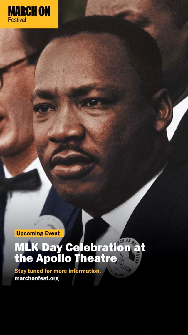 📅 Mark Your Calendars! 📅

The 2025 MLK Day Celebration at the Apollo Theater is just around the corner! This January, join us for the 19th annual celebration honoring Dr. Martin Luther King Jr.’s legacy, presented by The Apollo, WNYC and March On

A key part of The Apollo's Uptown Hall series, this powerful tradition explores the intersection of culture and social justice, bringing together voices from across the nation to reflect on Dr. King’s vision for a more just and equitable future.

✨ Stay tuned for the event lineup and theme. Enjoy a recap of the 2024 event!

#MarchOn #MartinLutherKingJr #MLKDay #SocialJustice #CivilRights #BlackHistory